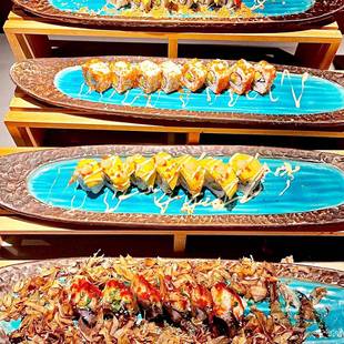 日式 料理餐具超长助餐寿司盘展展示寿架F9968S68创意木自质点心司