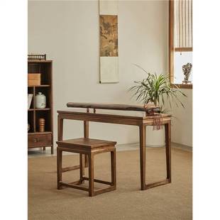 新中式实木琴桌凳黑胡桃木琴台古筝架国学书法桌小孩写字桌画画桌