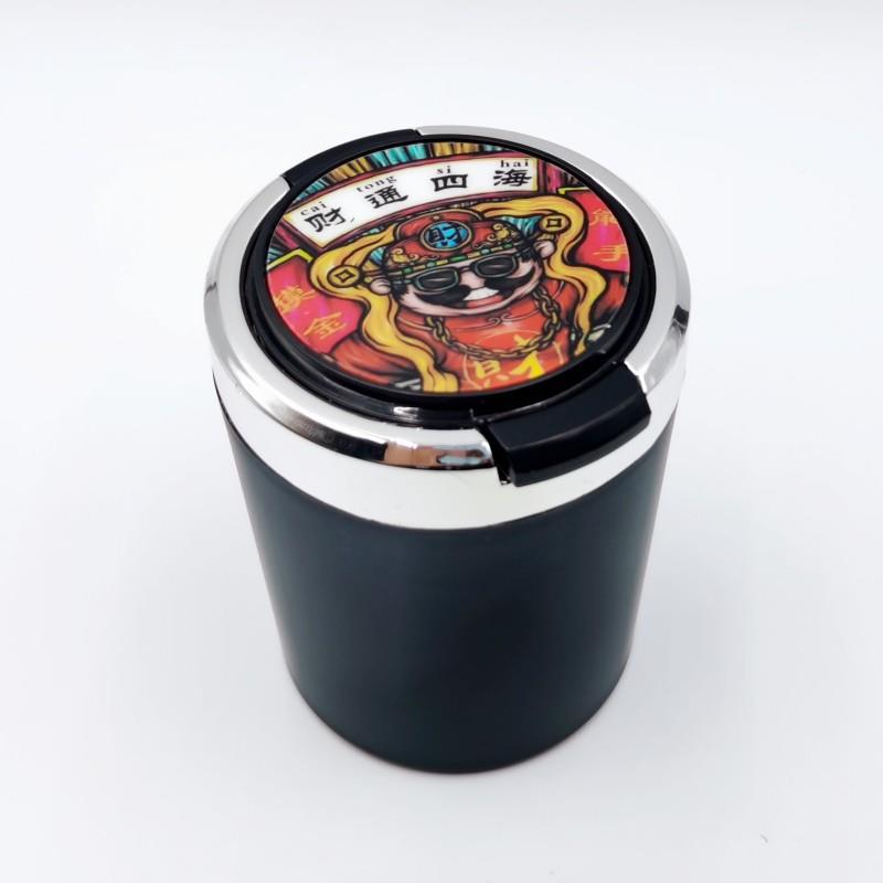 车用品烟灰缸带盖创意性红多功能汽通用车烟灰缸网LED车62741载用