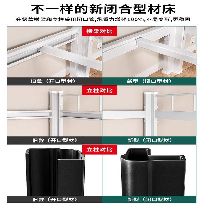 上下铺双层床员工公寓床学校宿舍钢架高低床寝室组装床闭口型材床