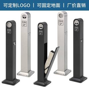 可固定式烟灰柱不锈钢立式烟蒂柱吸烟区带烟缸灭烟柱户外垃圾桶