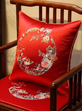 F97ST778婚喜字红色靠抱枕喜刺绣喜枕一对中式客结厅沙庆发婚房床