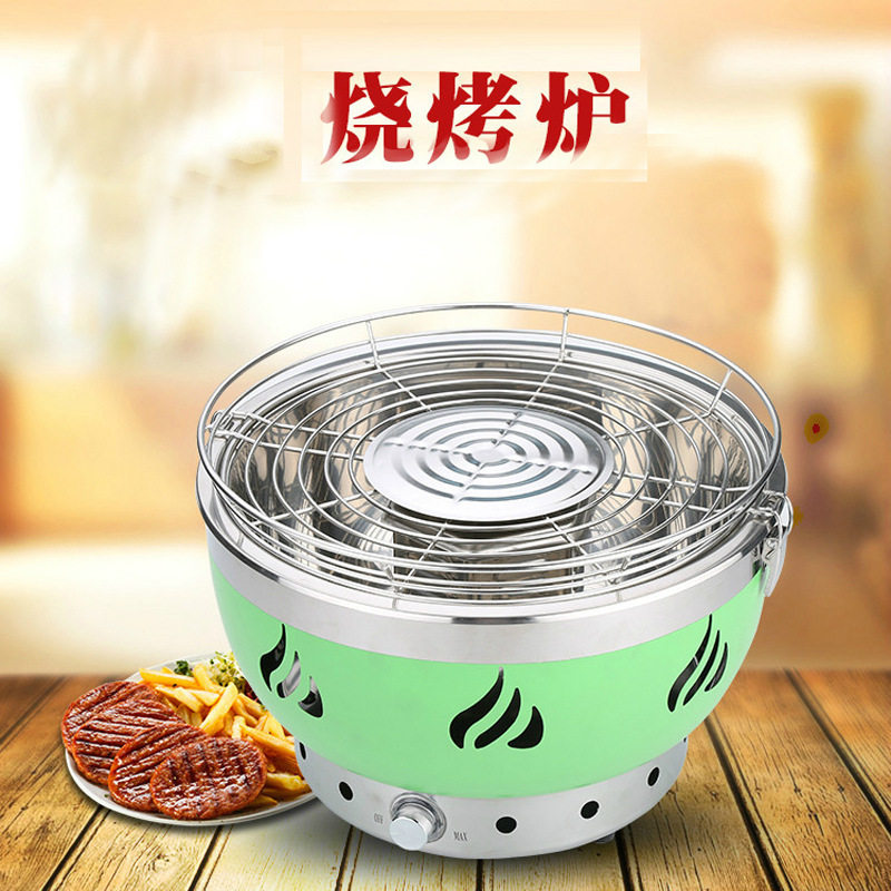 欧式不锈钢烧烤炉 户外便携智能温控调节烧烤架 木炭烧烤炉批发