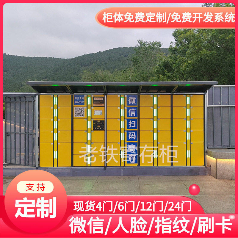 智能指纹识别联网付费灯光存包柜