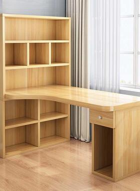 书组桌书架一体桌书柜习合拐角角学生OOW学桌写字转桌l型电脑桌