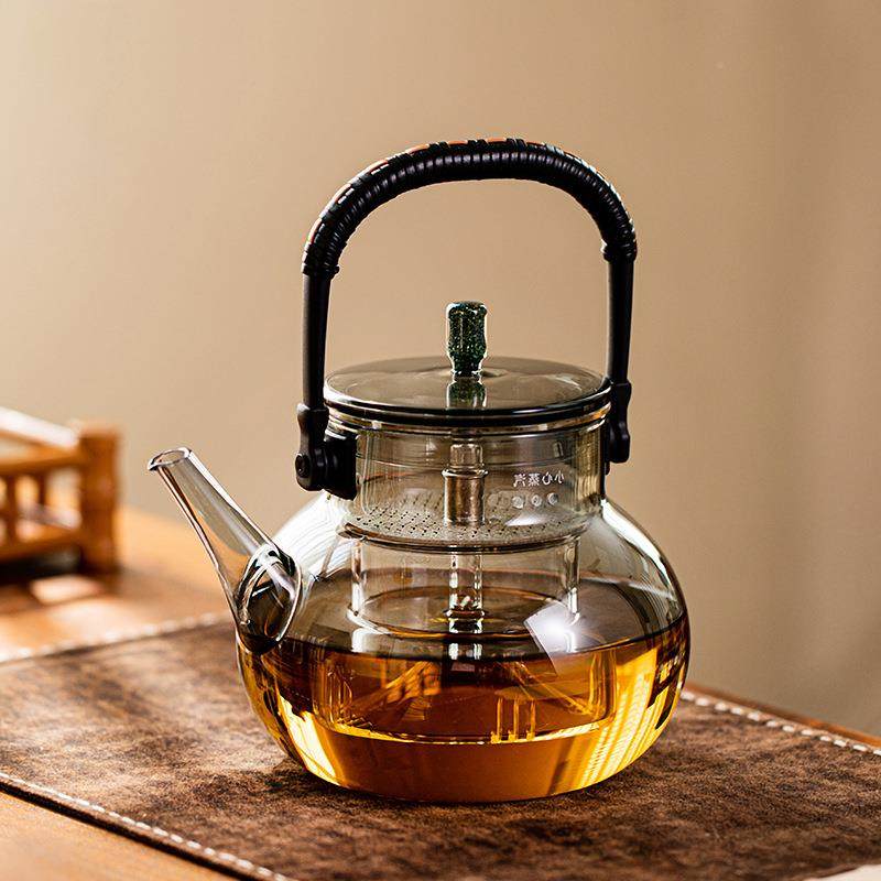 天煮久璃匠天久景奕玻璃煮茶壶器景奕蒸壶陶炉专用电围炉煮茶提梁