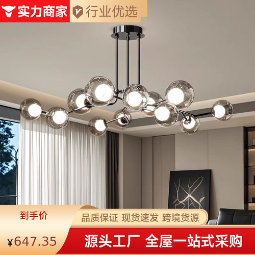 现代简约客厅吊灯2025新款意式轻奢高级感卧室大厅主灯中山灯具