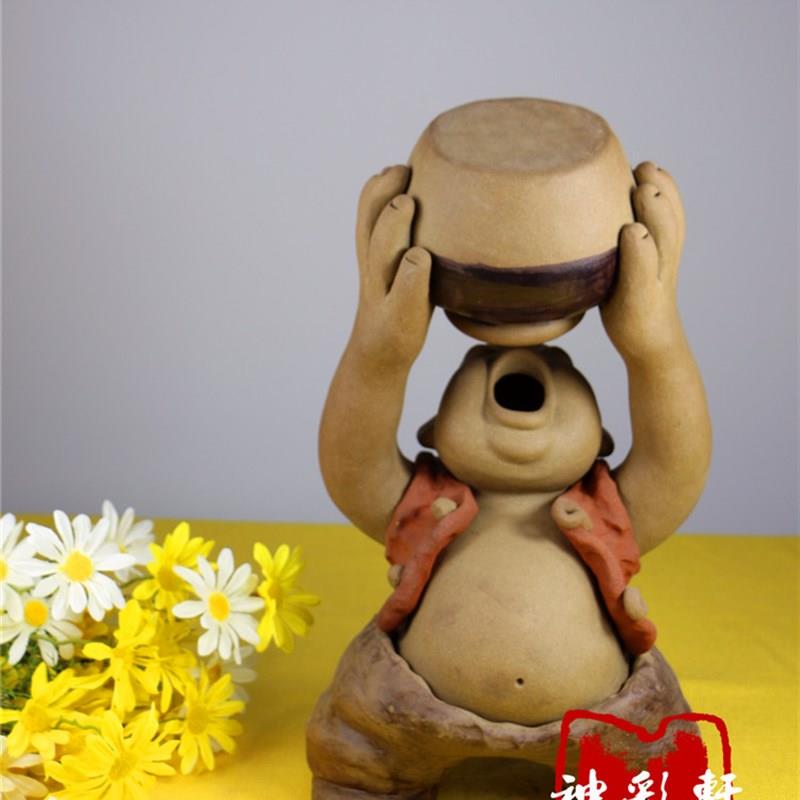 陶泥 陶艺 泥塑 手工艺术品 收藏品特色 酒店摆件摆饰 大喝酒