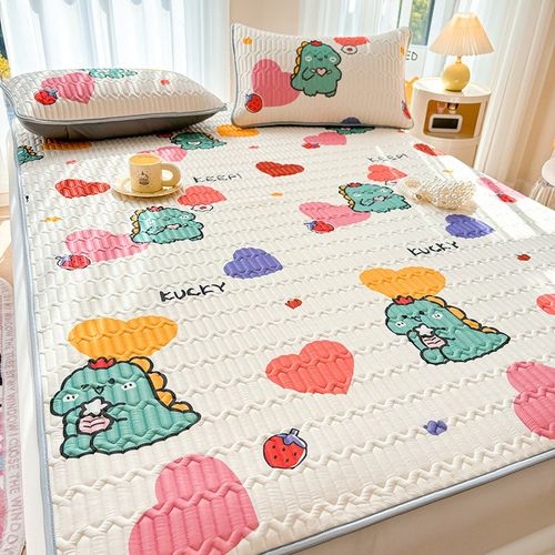 A类母婴级凉感丝乳胶凉席夏季空调冰丝席可水洗学生宿舍床单3件套