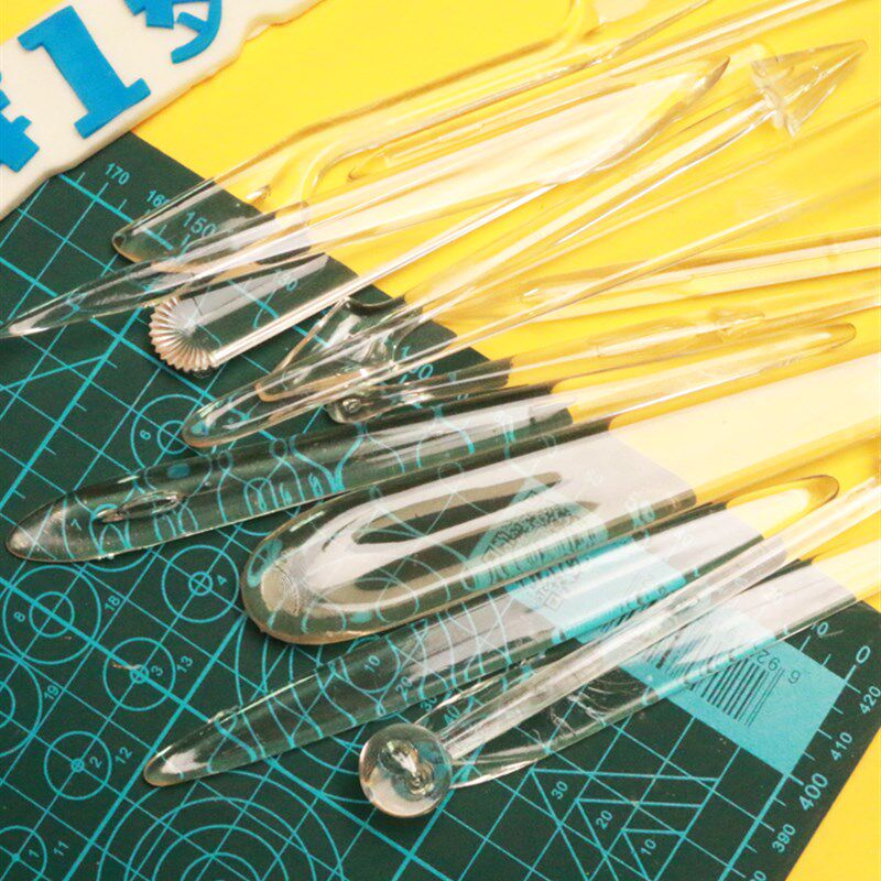 烘焙用具翻糖雕刻塑形面塑透明9件套粘土软陶卡通塑形工具套装