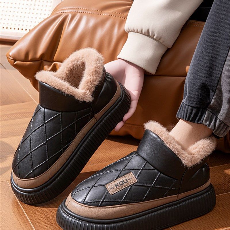 2025新款冬季棉拖鞋男款大码家居用办公室内防滑保暖棉鞋加绒厚底