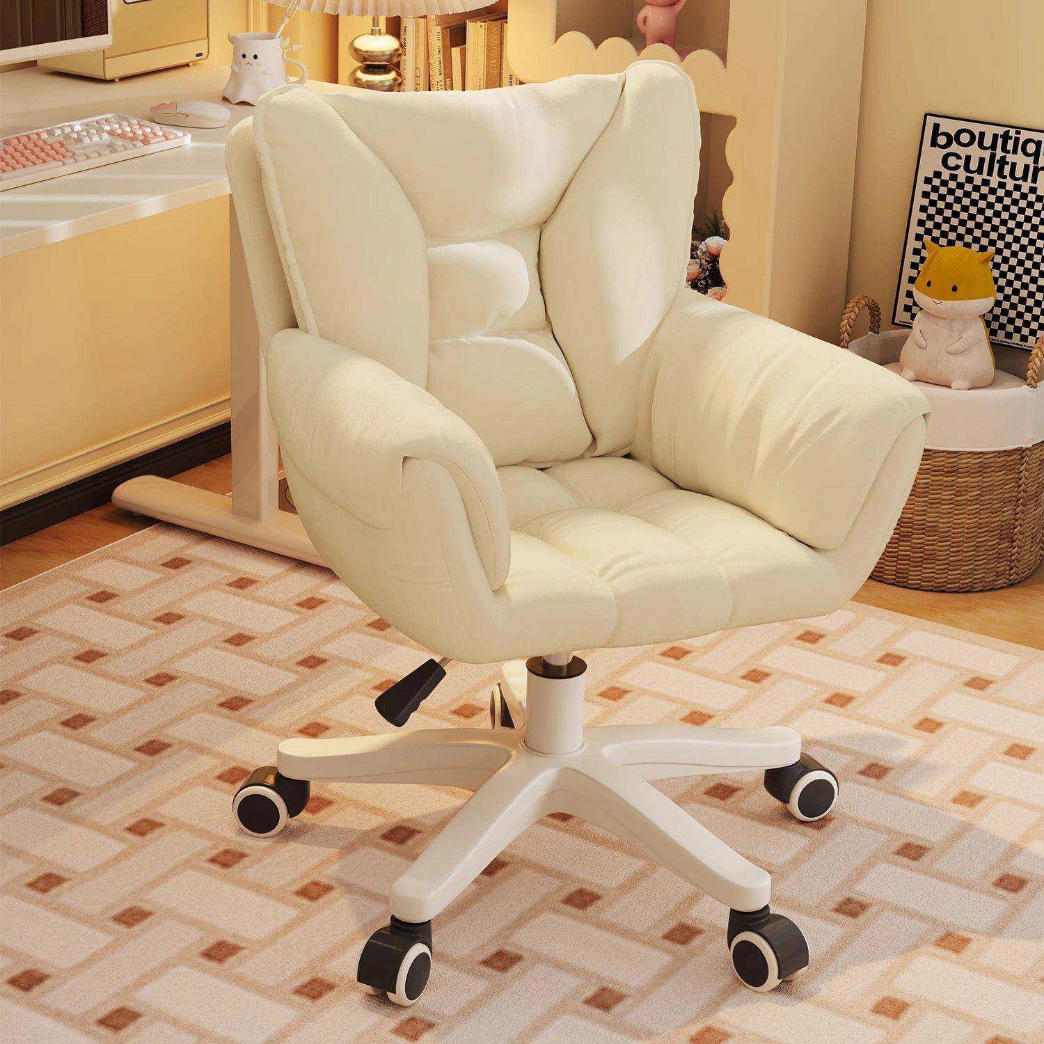 电脑椅子舒服久坐家舍靠背IVQ桌椅学生用宿办公转椅女生卧书室化