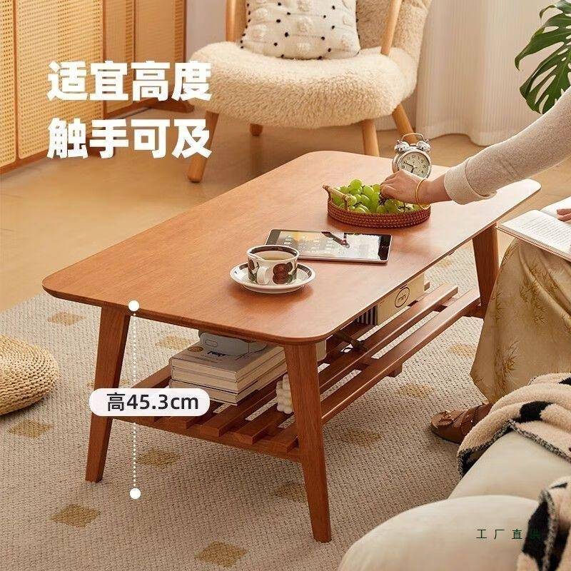 实茶几台可折叠茶桌家用中餐桌985客厅小户型茶台古风木双层桌阳