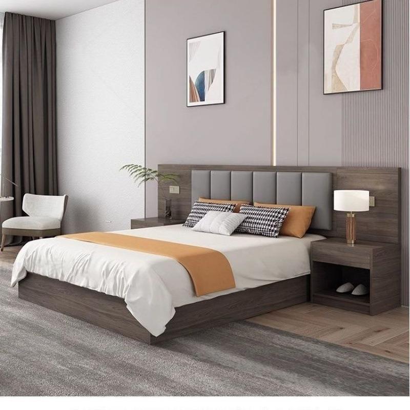 587宾专用酒店标间成套家具公寓板式床民宿全人套出租房床简易双