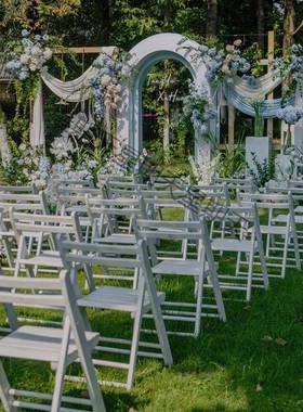 户外草坪婚礼子婚实木折椅叠椅庆宴椅见描述会椅子白色椅子