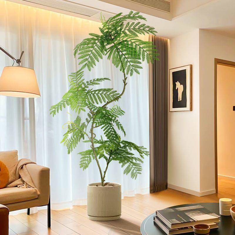 蓝花客楹仿物真绿植室内盆栽大kHZbpHWt仿生植造景树型假花摆设厅