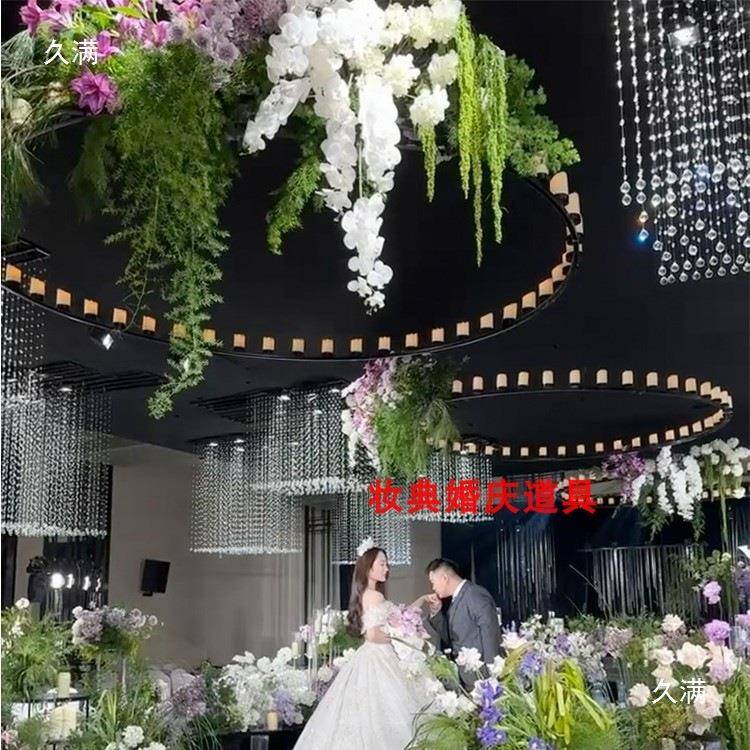 婚庆道灯具婚礼工堂蜡烛吊柴苗tj#j#los业风烛台路火引婚礼秀宴会