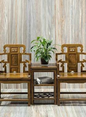 农村堂屋中堂六件中式桌圈椅三套件八仙套桌全实木条IXK案供供台