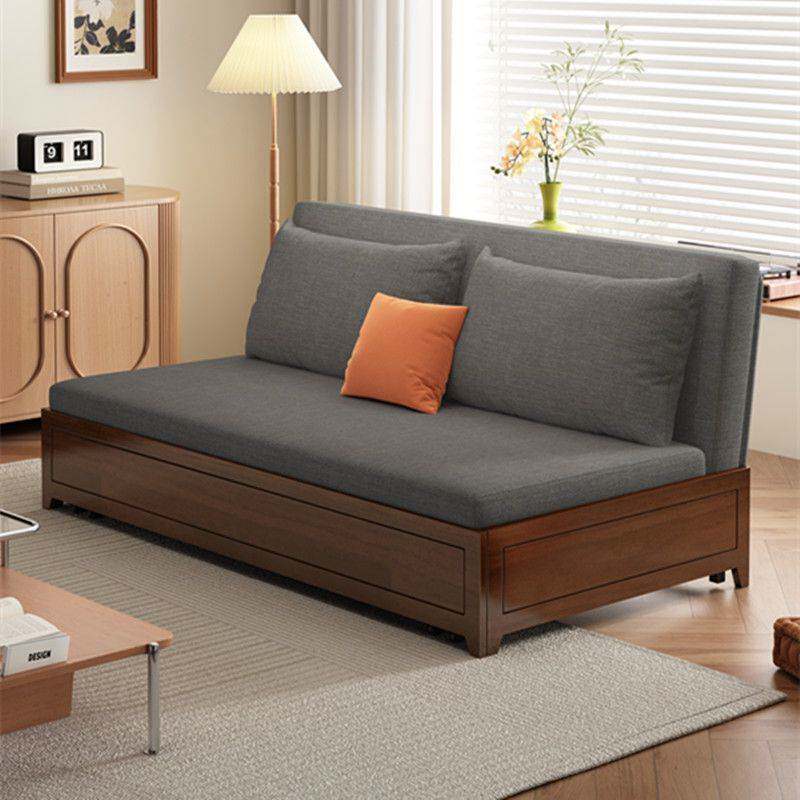实木沙发床可折叠梳化床伸缩两用小户型客厅布艺新中式多功能沙发
