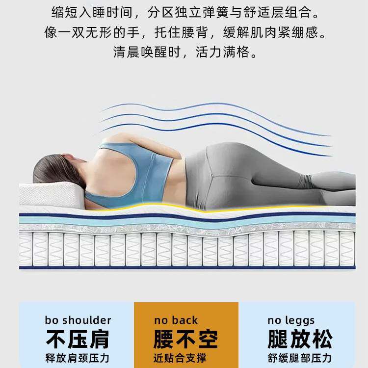 席梦思床垫家用卧室乳胶软垫20cm厚硬椰棕1.5米租房专用弹簧床垫