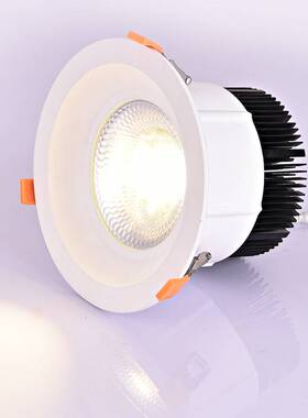 COB天花灯大8寸大功率70W80W一体压铸铝筒灯外壳套件散热器灯具