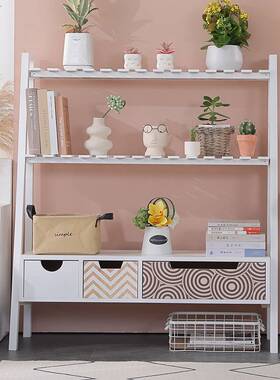 2I实木多层置物架阳台花架简约室内吊篮花架子落地式玄关置物