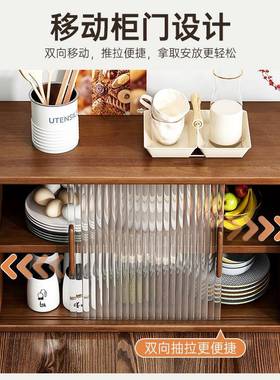 日式置实木餐边柜桌cbg00560面纳柜橱柜碗柜胡桃木收色餐桌架收纳台面物架
