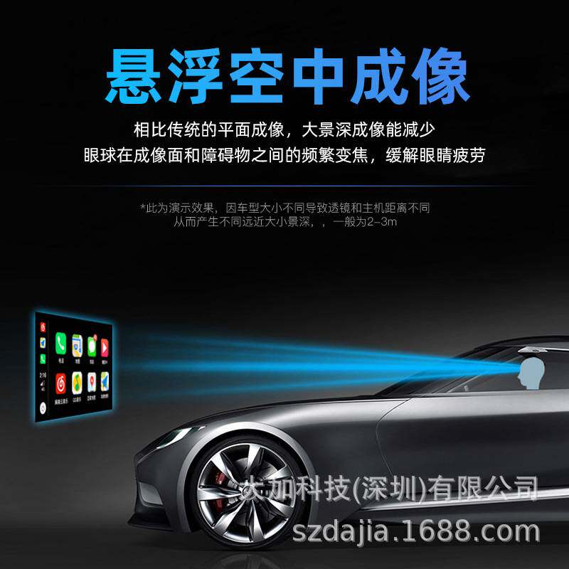 车载carplay汽车导航胎压跨境高清手机投屏互联一体式抬头显示器