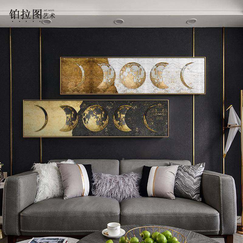 黑白工业风厅装饰月画球BLT-XGZC横客幅餐厅挂画代简约卧室床现头