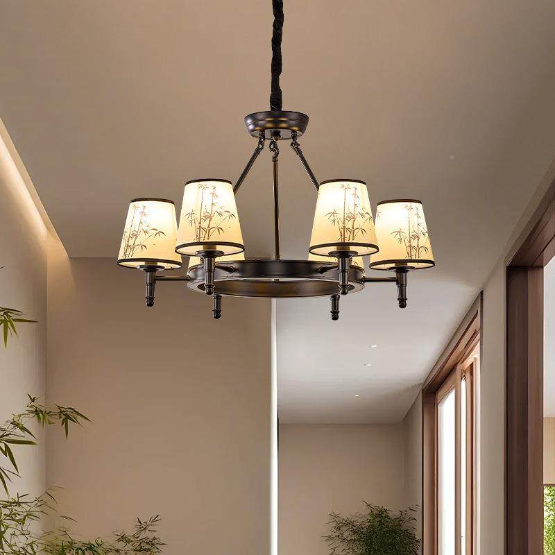 简722025新款新中式卧大室客餐厅护眼吊叶灯宋代约气艺术创意竹灯,家装灯饰光源,智能吊灯,淘宝优惠券,粉丝福利购,淘宝优惠卷