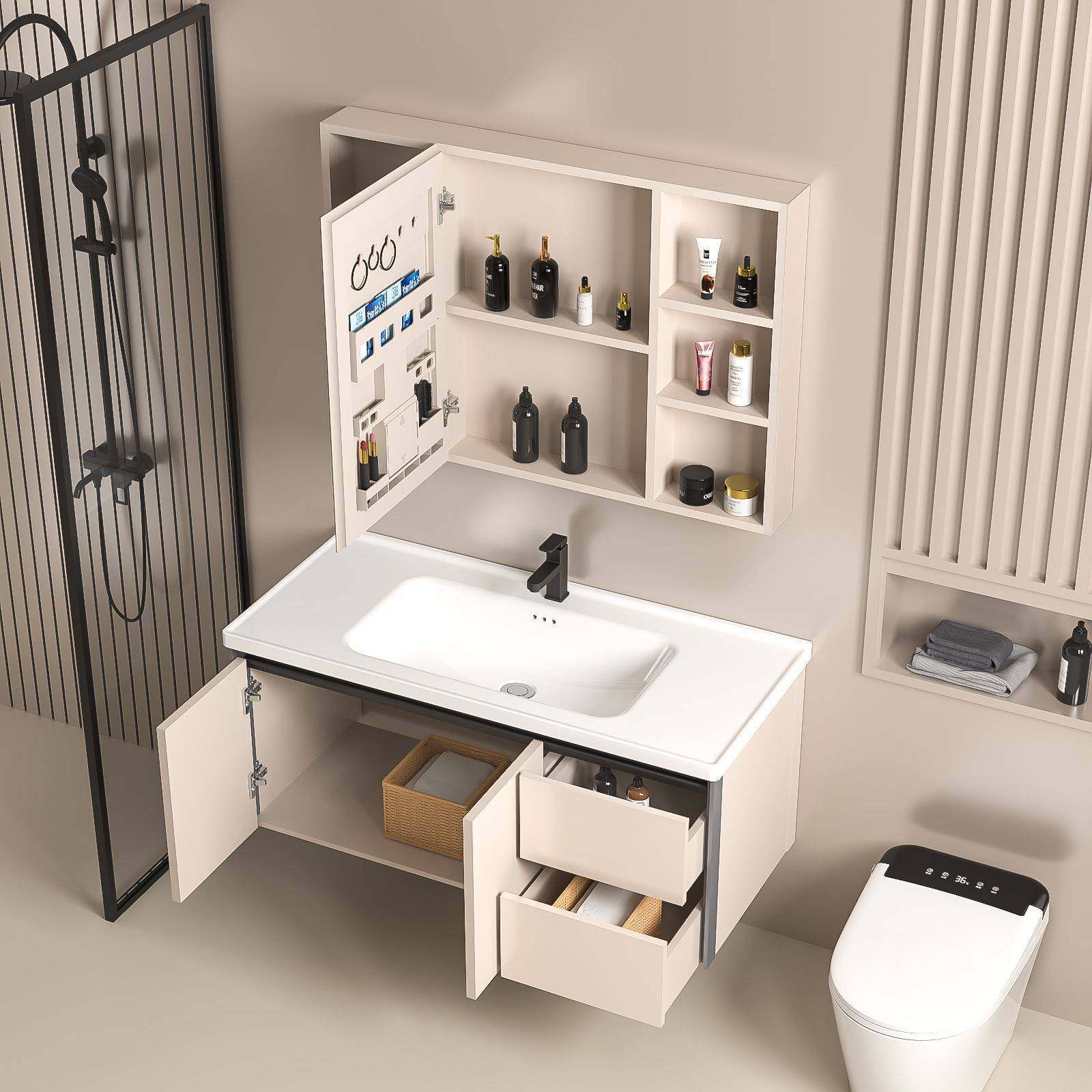 挂墙蜂窝铝浴室柜陶瓷一体洗脸盆柜组合卫生间洗手池洗漱台智能镜,玩具/童车/益智/积木/模型,垂直悬浮玩具,淘宝优惠券,粉丝福利购,淘宝优惠卷