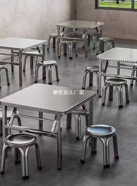 摆304不锈钢方桌折叠夜IXD市摊长烤方桌简易正方桌烧子户外简约餐桌