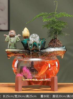 20动25热销新款自财循环生玻VFS璃缸鱼小型家用客厅电视柜装饰办