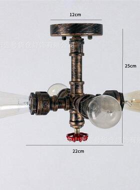 lot工业风卧网红个性创137意吸顶灯客厅餐厅室公办室f铁锈色复古