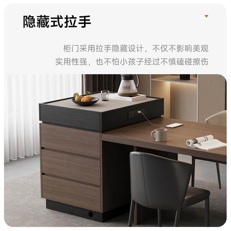 中古风实木单个窄岛台柜极简台餐边柜边水家用收纳GPX柜吧茶台桌