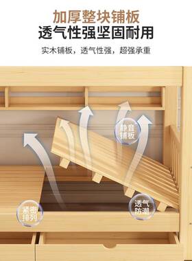 全实木下双层床成人高低子母床员工宿上下铺床舍上国25723标两层