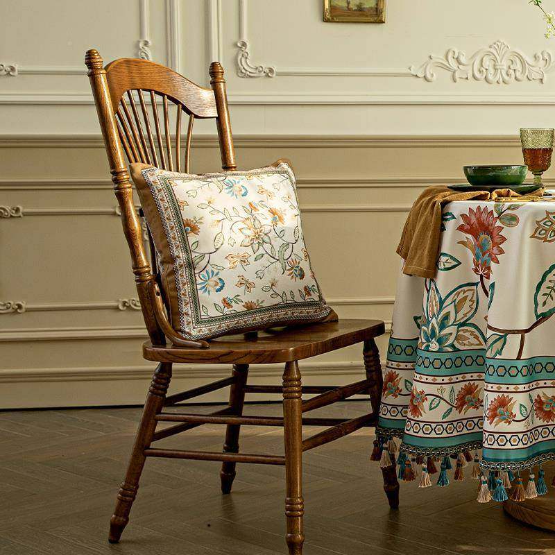 美式印餐花抱枕腰枕枕客厅沙发靠方桌20221231形45*45办公室午睡