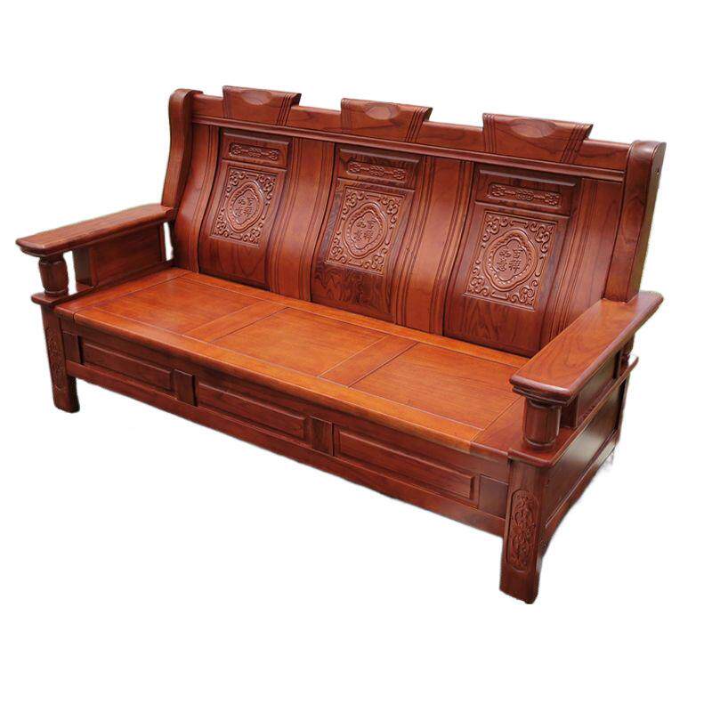 客厅沙发红椿木QZI村全实木沙发雕花农家沙用发中式仿古明古典清