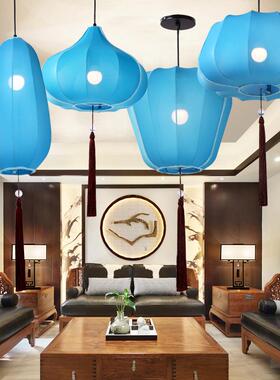 中吊灯餐吊厅酒灯笼茶楼过道布艺灯东方红色装饰灯笼大SOT式红灯