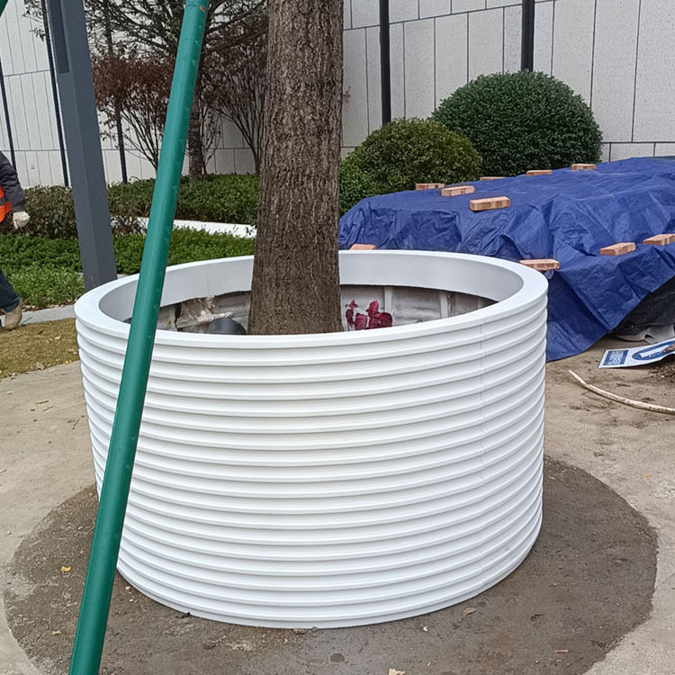 户外白色玻璃钢树脂圆形树池座椅