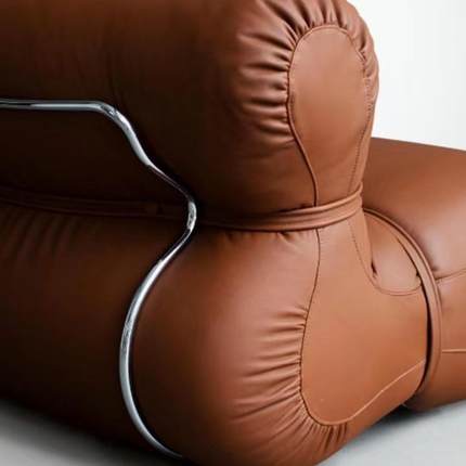 设920计单椅沙发客厅单人椅式意轻闲奢极简设计师休椅色皮质沙橙