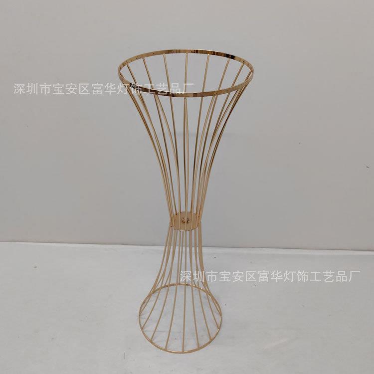 新婚铁艺镂空花架件金摆色腰花器蛮礼桌摆花器婚庆LBL道具亚马逊