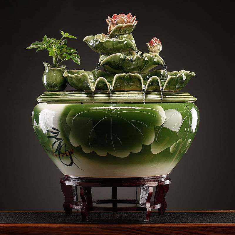 流水招财摆件创意陶瓷鱼缸循环水喷泉景观中式客厅办公室桌面造景,玩具/童车/益智/积木/模型,垂直悬浮玩具,淘宝优惠券,粉丝福利购,淘宝优惠卷