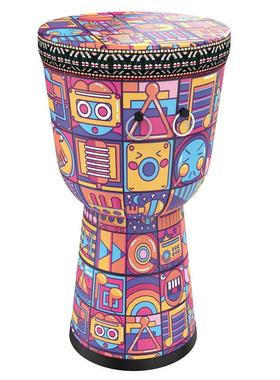 非洲鼓初门入儿童手鼓者ABS轻型手工8英寸花HXS学色布艺手鼓紫色