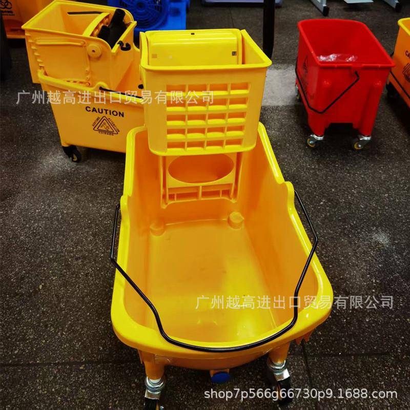 水侧压单桶榨车24L/32TFG豪华商用黄色把塑料桶清洁桶手压式榨水
