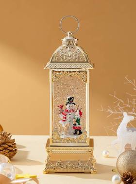 S车01-2电镀28483火圣诞树圣诞水晶音乐盒摆件氛围布置球小夜灯圣