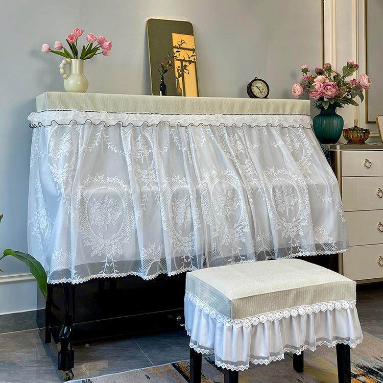 法式尘轻钢奢钢琴防F975T655罩复古琴罩全罩钢琴套琴罩遮盖布5202