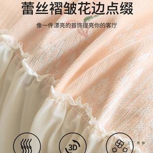 雪尼尔奶油风发巾蕾裙F99TT8J9边20滑25新款 防沙盖布丝懒人一片式