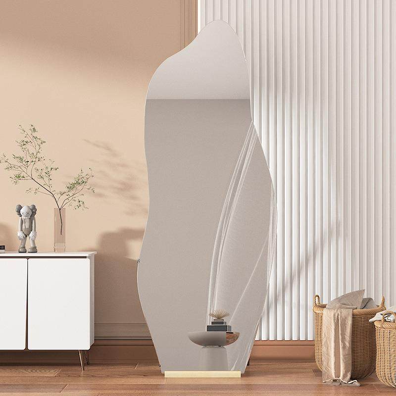 形镜子带支架生托架底QBV穿座衣镜异全身落地镜家用拍照专用女卧