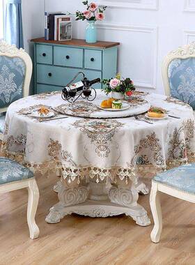 欧式圆桌桌桌布家用餐桌布方形茶几桌面布长餐厅pxx10045酒大店豪